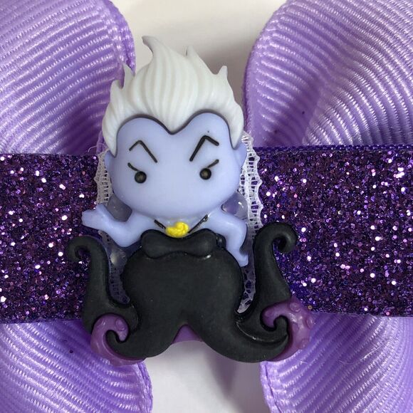 Hair Clip Barrette Lot Disney Ribbon Bow Trendy Coquette Ursula Minnie Mickey - Picture 3 of 10